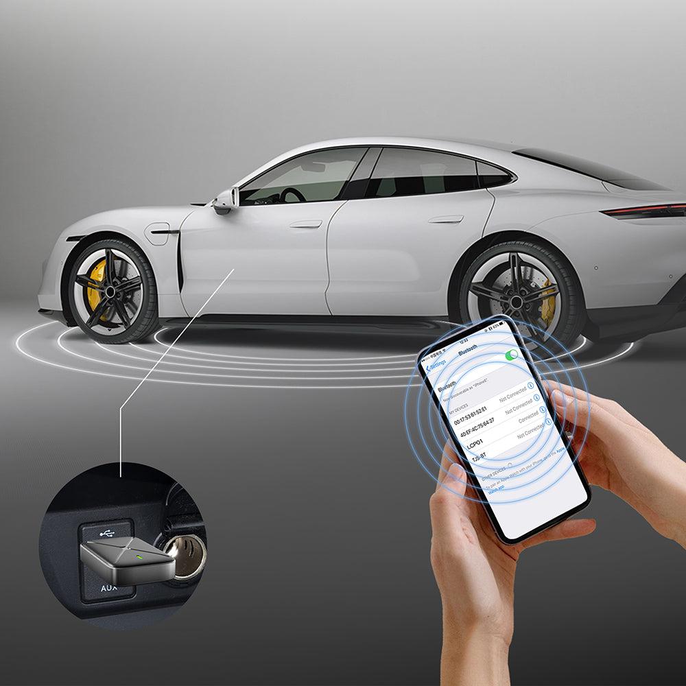 Lenyes LCP01 Android Auto Destekli CarPlay USB Bluetooth 5.0 Wireless Transmitter Adaptör