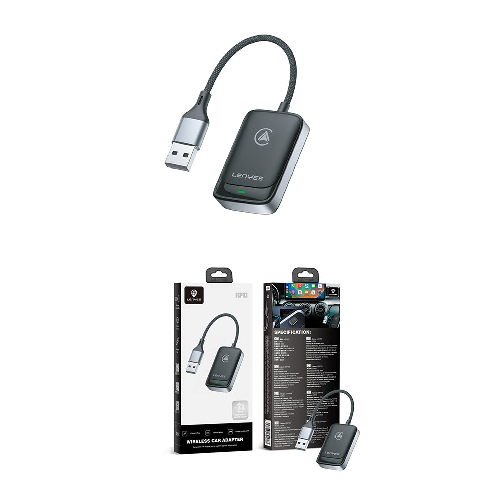 Lenyes LCP03 Android Auto Destekli CarPlay USB Bluetooth 5.0 Wireless Transmitter Adaptör