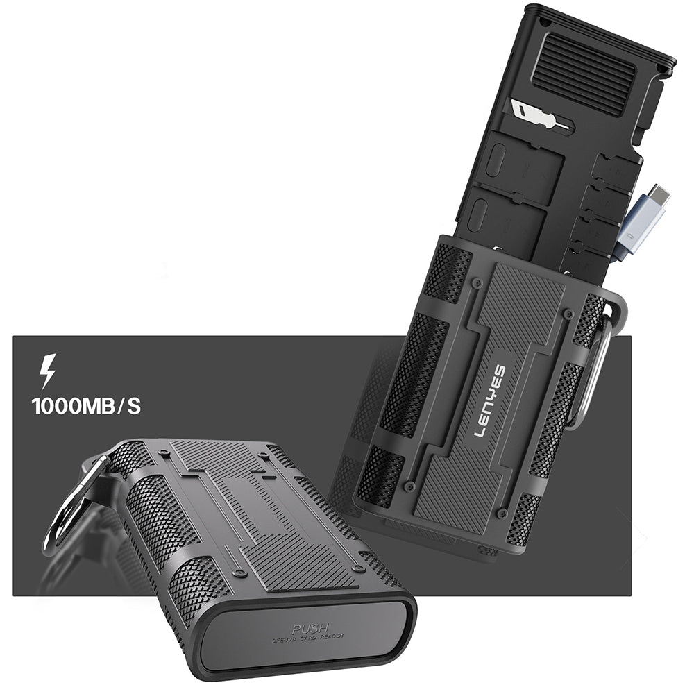 Lenyes LCR02 Type-C Kablolu Su Geçirmez Çoklu Kart Depolama ve Okuyucu Kutusu 10 Gbps