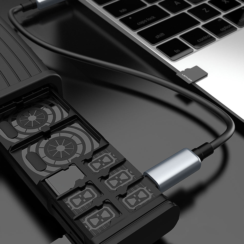 Lenyes LCR03 Type-C Kablolu Su Geçirmez Çoklu Kart Depolama ve Okuyucu Kutusu 10 Gbps