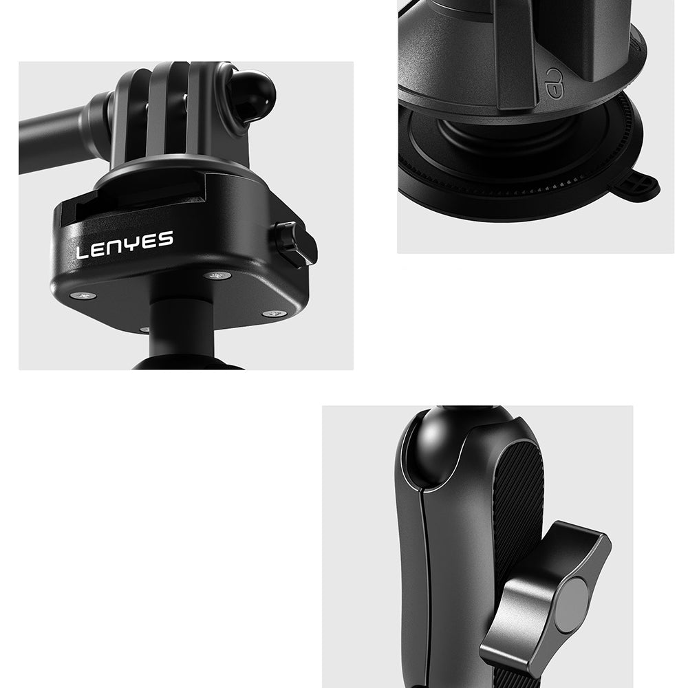 Lenyes LCT102 Teleskopik Vantuzlu Tasarım Aksiyon Kamera Tutucu