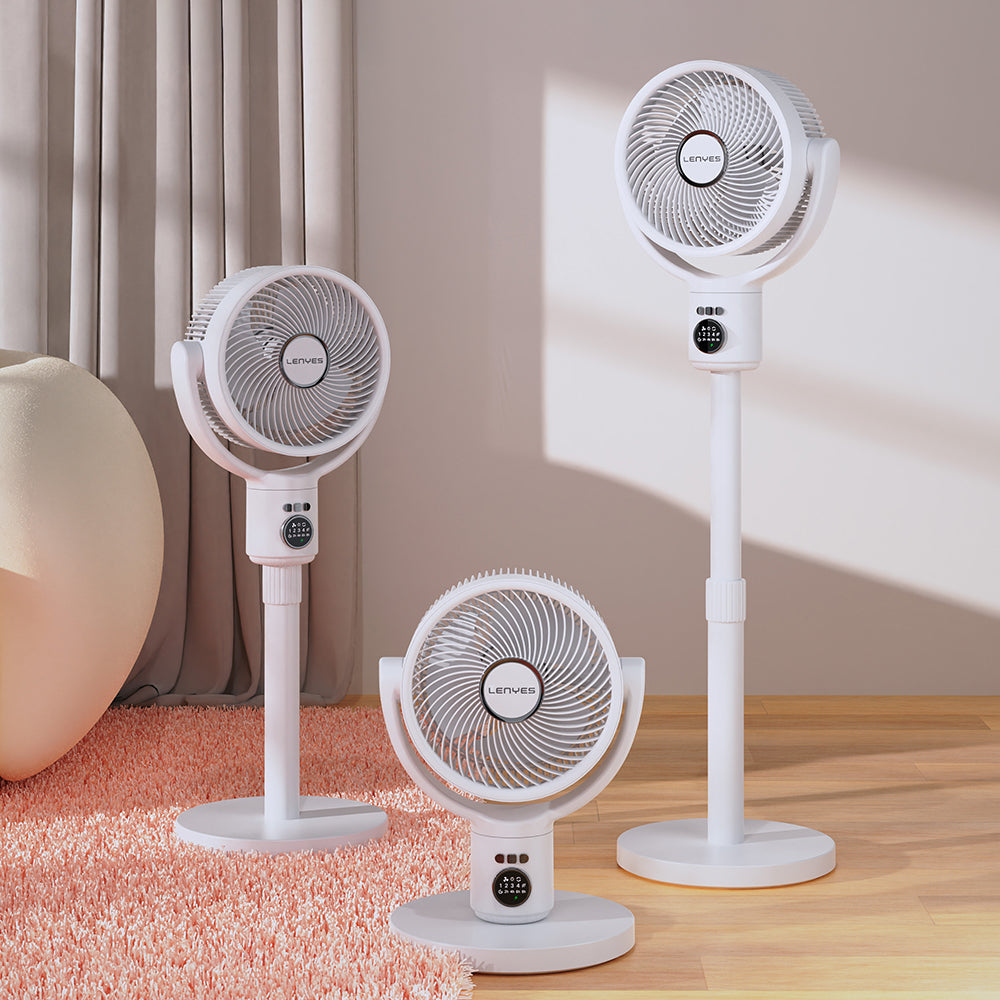 Lenyes LHF10 Dijital LED Göstergeli 5 Kademeli Uzaktan Kumandalı Uzayabilen Gövdeli 10 inç Fan