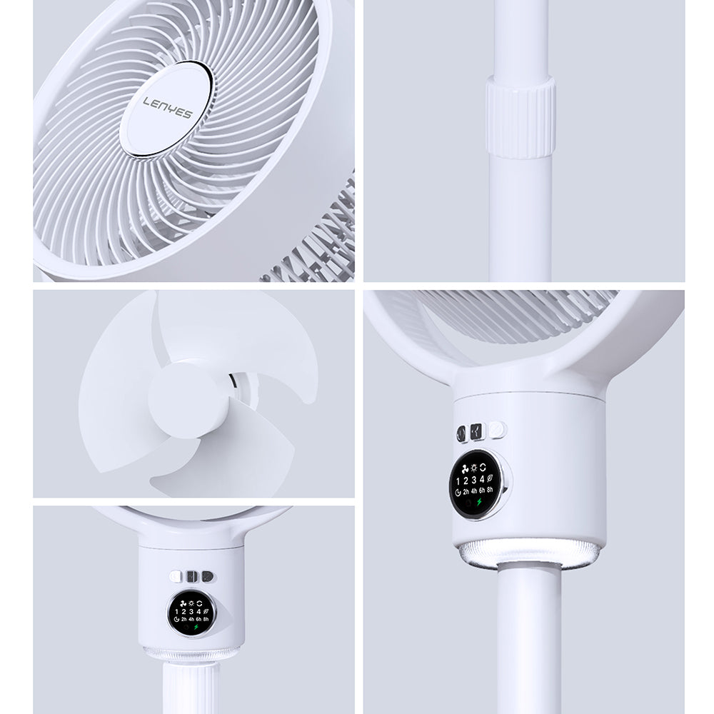 Lenyes LHF10 Dijital LED Göstergeli 5 Kademeli Uzaktan Kumandalı Uzayabilen Gövdeli 10 inç Fan