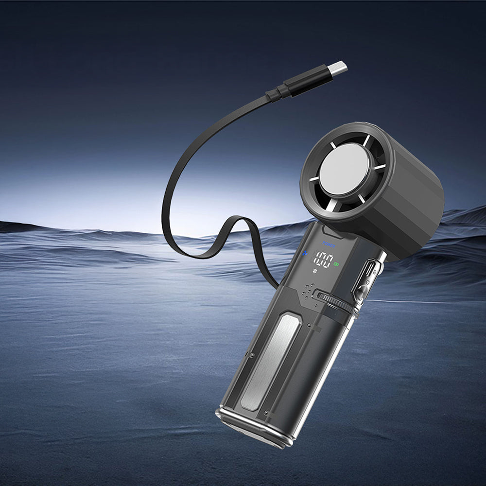 Lenyes LHF14 Dijital LED Göstergeli Buz Kompresli Katlanabilir Portatif Soğutucu El Fanı