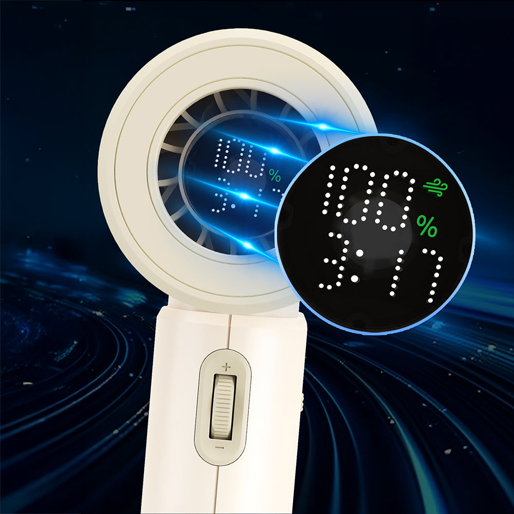 Lenyes LHF19 Dijital LED Göstergeli Yüksek Hızlı Portatif Soğutucu El Fanı