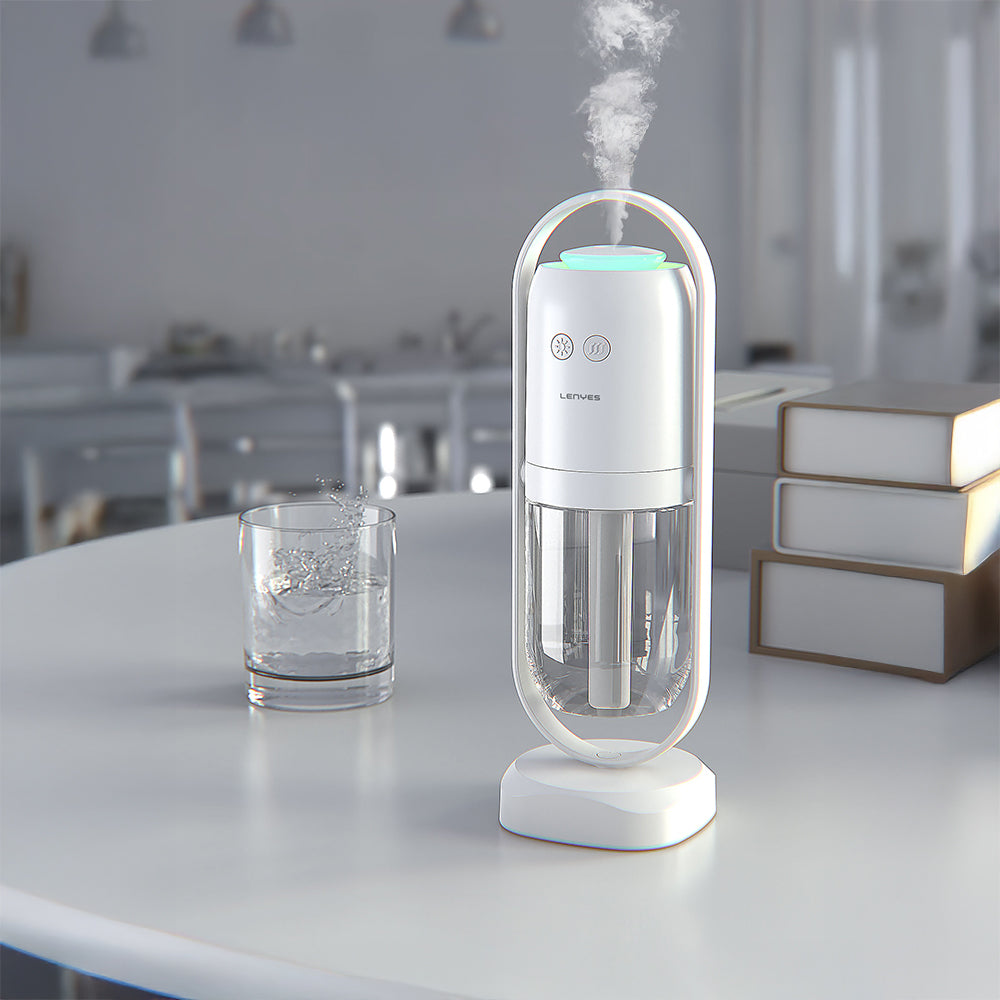 Lenyes LHU04 Kum Saati Tipi 360 Derece Dönebilen RGB Atmosfer Işıklı Sessiz Hava Nemlendirici