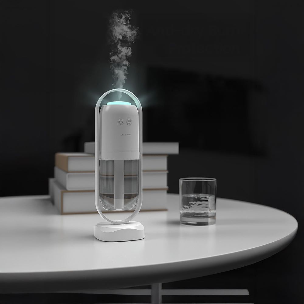 Lenyes LHU04 Kum Saati Tipi 360 Derece Dönebilen RGB Atmosfer Işıklı Sessiz Hava Nemlendirici