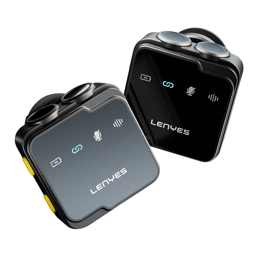 Lenyes LM205 2in1 Type-C Şarj Portlu Yapay Zeka Gürültü Engelleyicili Type-C ve Lightning Bağlantılı Kablosuz Yaka Mikrofonu