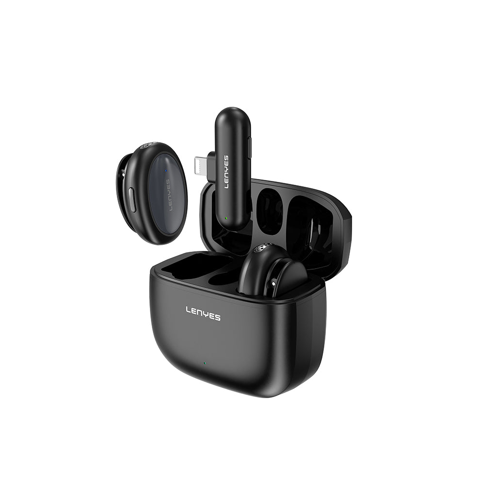 Lenyes LM211-L Yapay Zeka Destekli Lightning Portlu Kablosuz Yaka Mikrofonu