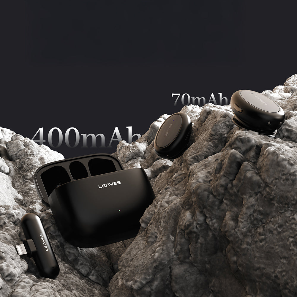 Lenyes LM211-L Yapay Zeka Destekli Lightning Portlu Kablosuz Yaka Mikrofonu