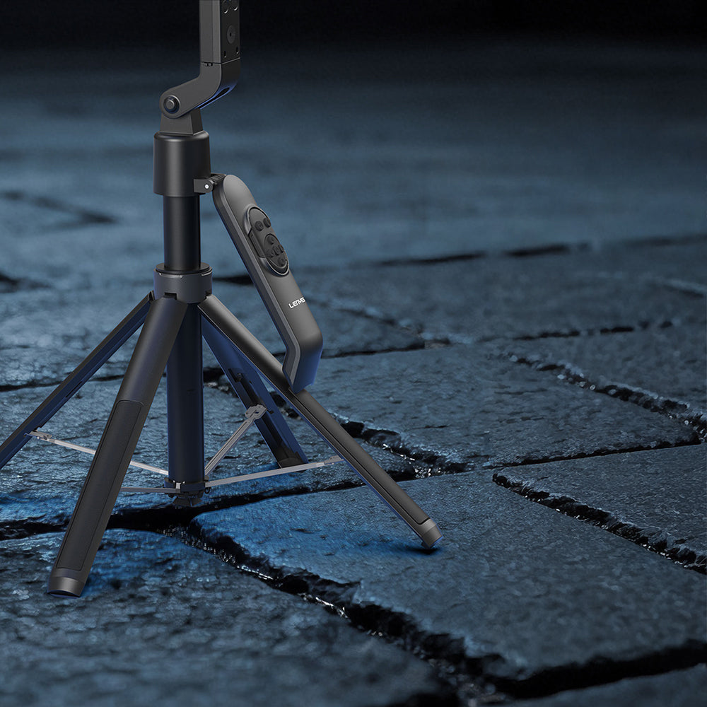 Lenyes LPH119 Yapay Zeka Destekli Dolgu Işıklı Kumandalı 360 Derece Dönebilen Selfie Çubuğu ve Tripod