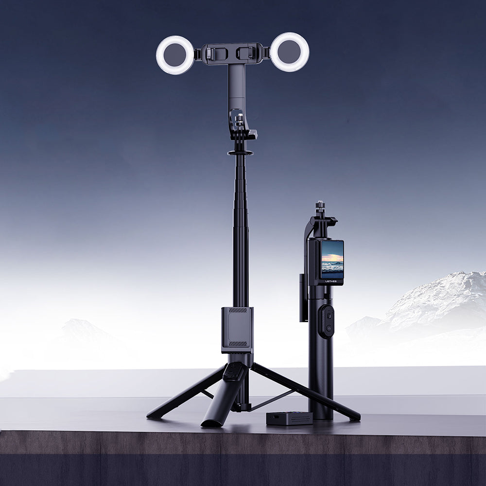 Lenyes LPH120 Uzaktan Kumandalı Çok Fonksiyonlu Sabitleyici Ekranlı Tripod ve Selfie Çubuğu