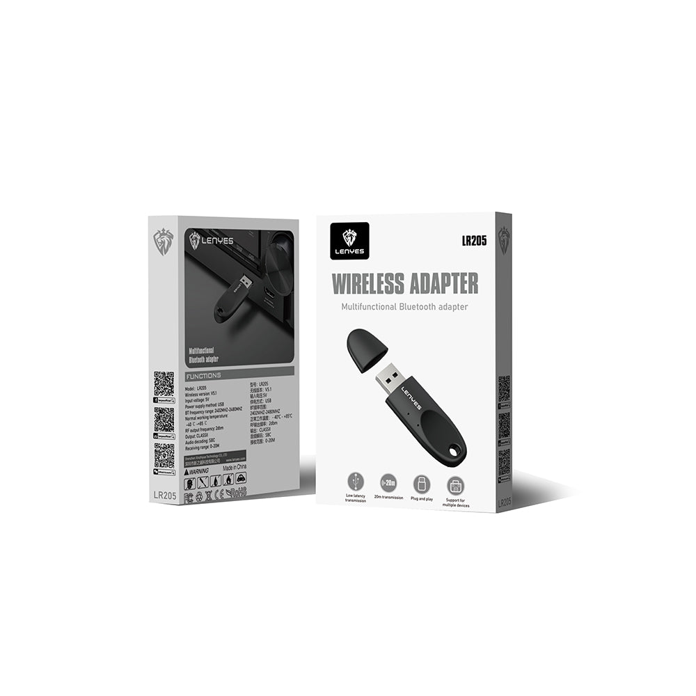 Lenyes LR205 USB Bluetooth 5.1 Class 2 Wireless Transmitter Adaptör