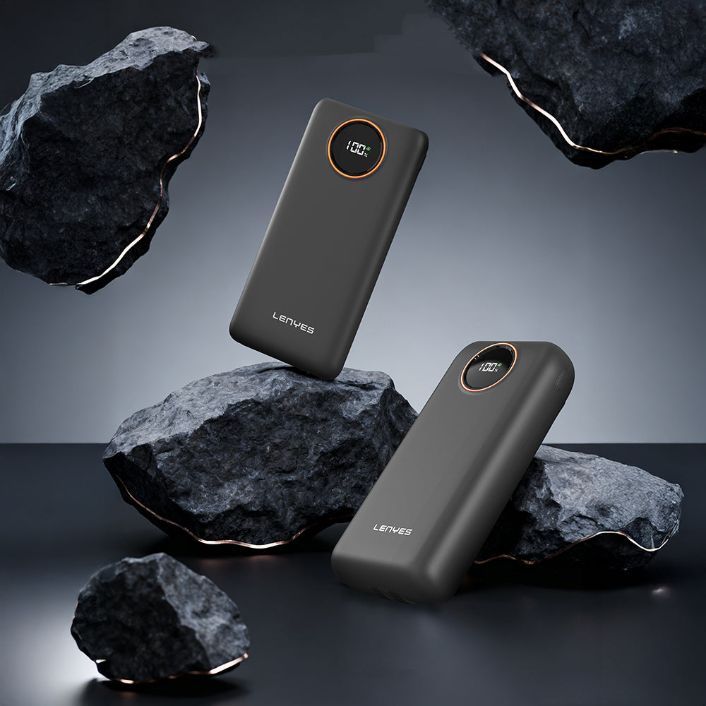 Lenyes P851L Dijital LED Göstergeli Type-C ve Lightning Kablolu Powerbank 22.5W 10000mAh