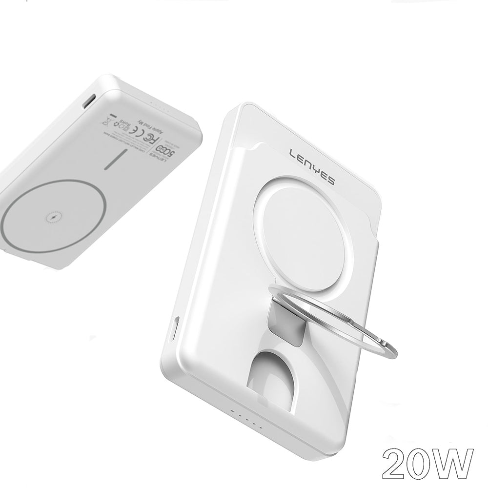Lenyes PW0006D PD 20W Hızlı Şarj Özellikli Kartlıklı Standlı Wireless Powerbank 15W 5000mAh