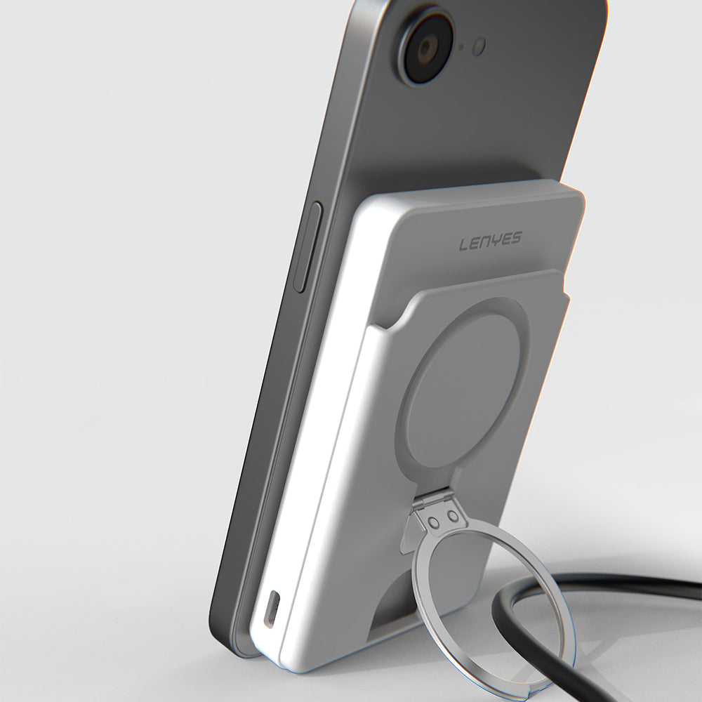 Lenyes PW0006D PD 20W Hızlı Şarj Özellikli Kartlıklı Standlı Wireless Powerbank 15W 5000mAh