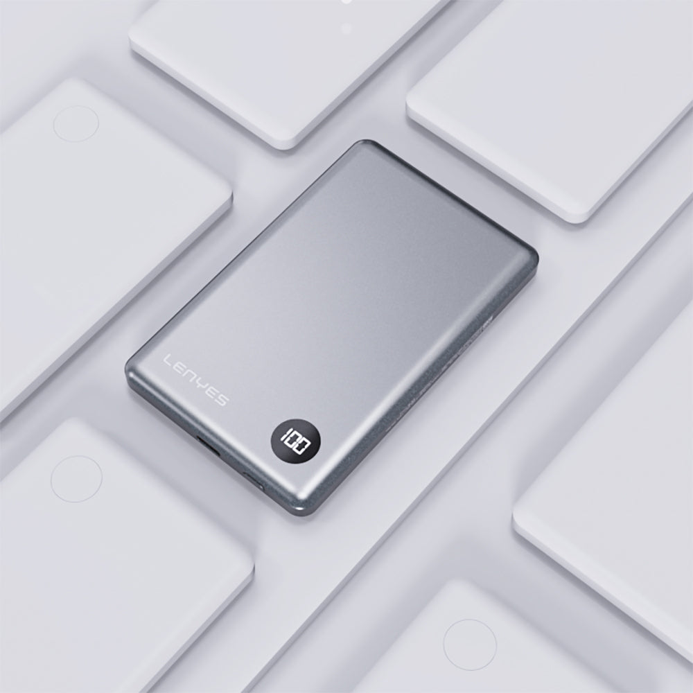 Lenyes PW037D Ultra İnce Dijital LED Ekranlı Wireless Powerbank 5000mAh