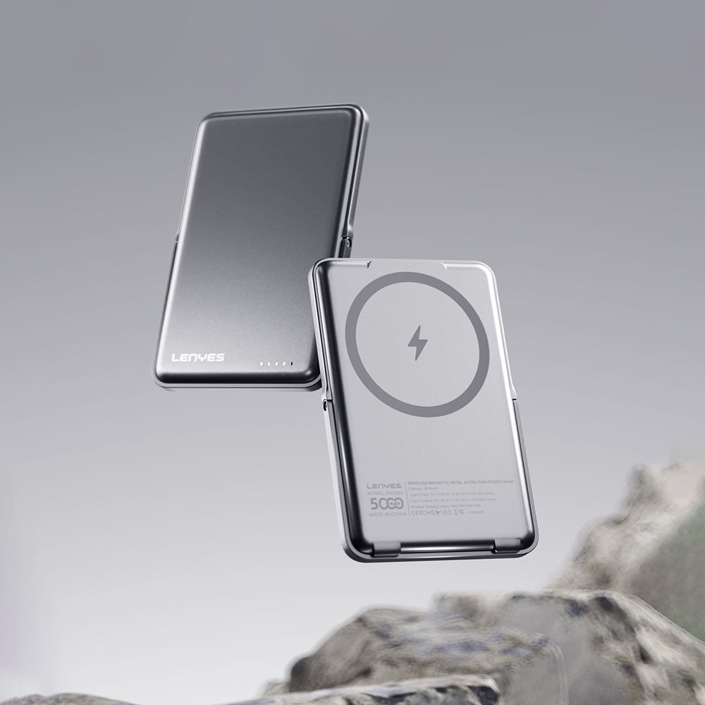 Lenyes PW038D 20W Ultra İnce Standlı Wireless Powerbank 15W 5000mAh