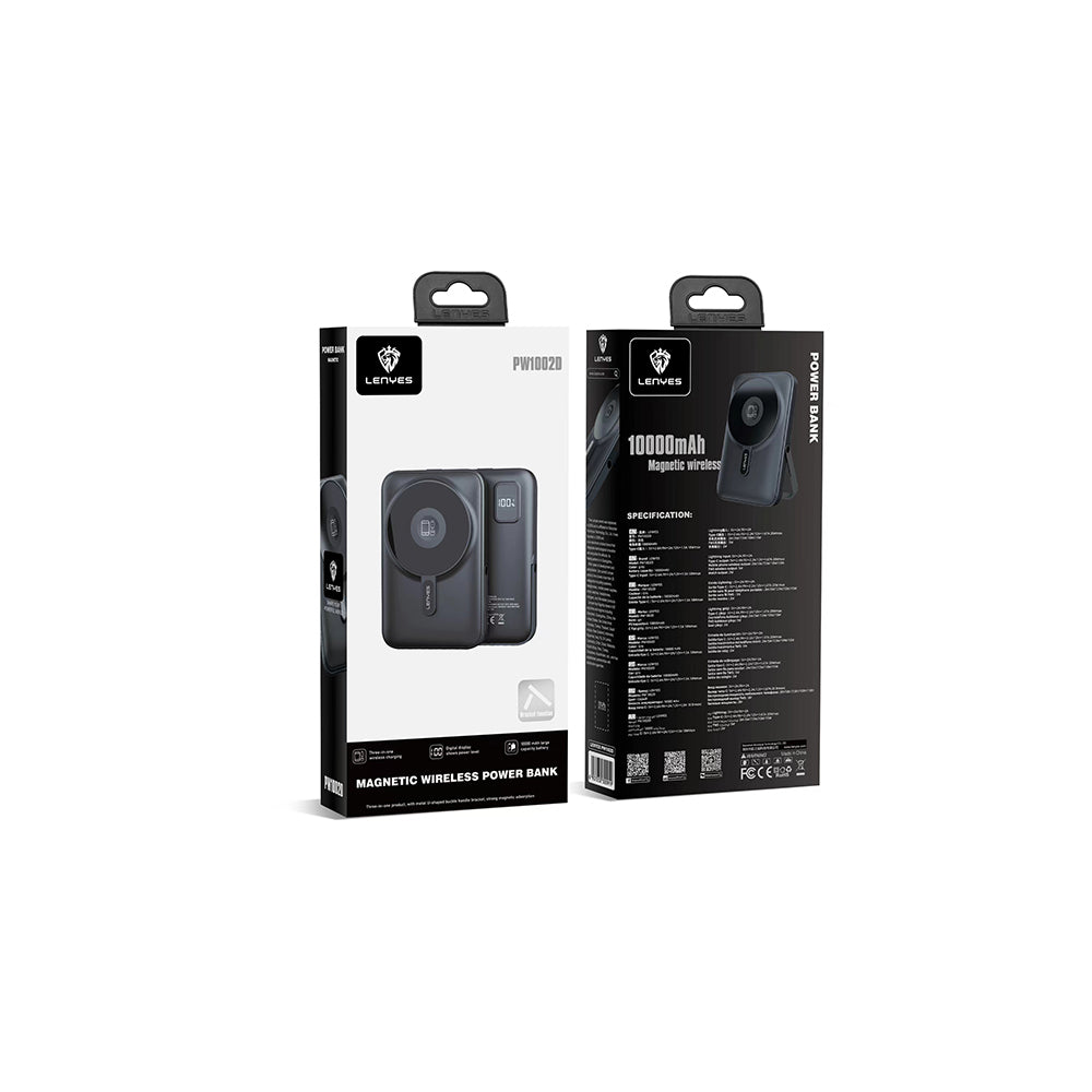 Lenyes PW1002D 20W Dijital LED Ekranlı Standlı Wireless Powerbank 15W 10000mAh