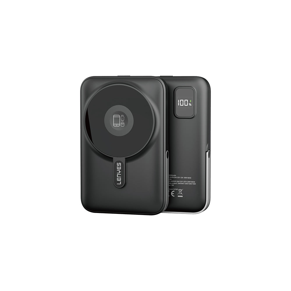 Lenyes PW1002D 20W Dijital LED Ekranlı Standlı Wireless Powerbank 15W 10000mAh