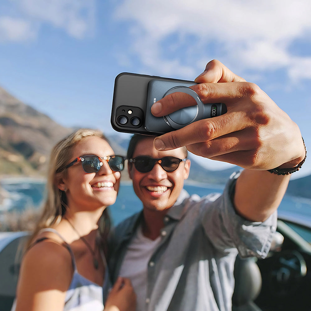 Lenyes PW1007D 20W Dijital LED Ekranlı Yüzük Standlı Wireless Powerbank 15W 10000mAh