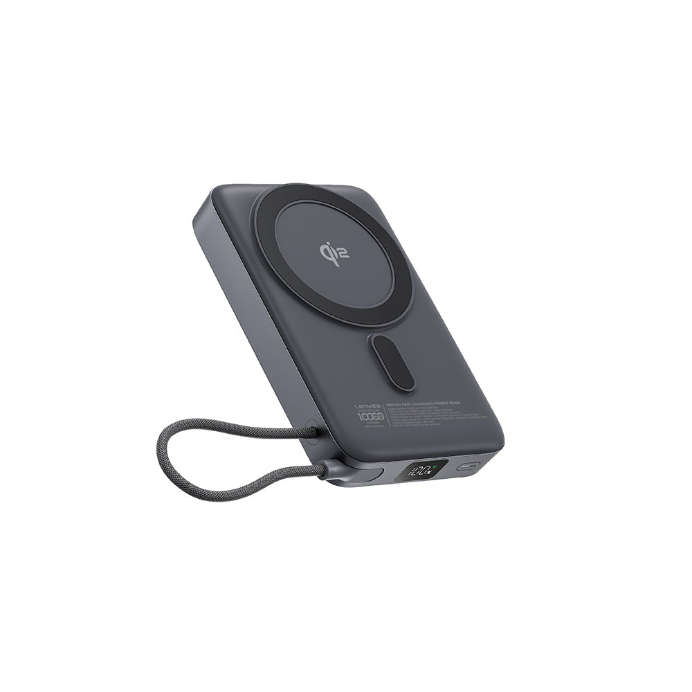Lenyes PW1009D PD 35W Qi2 Teknolojili Type-C Kablolu Standlı Wireless Powerbank 15W 10000mAh