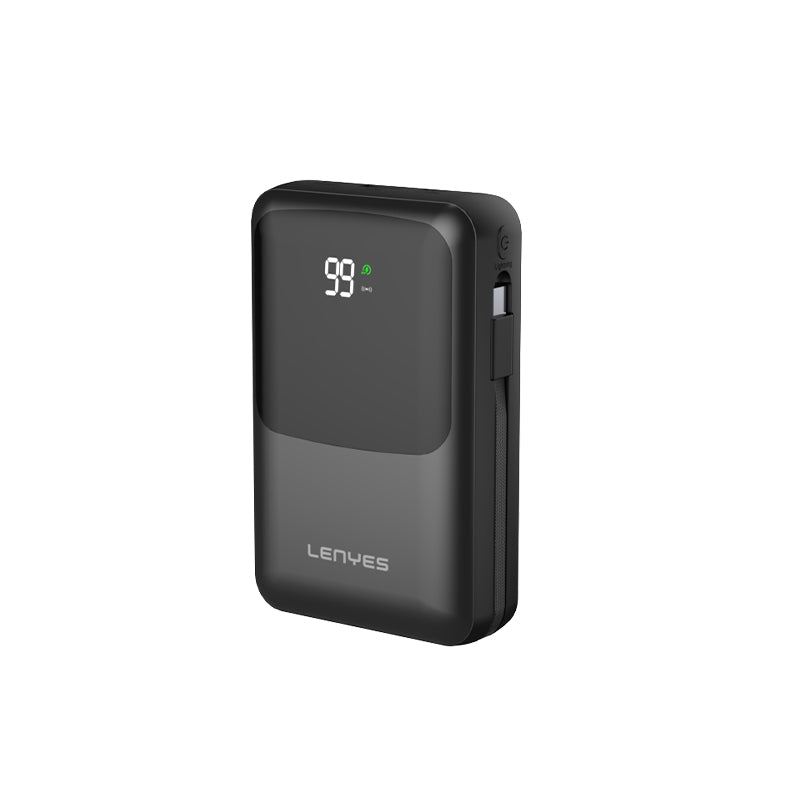 Lenyes PW223D Dijital LED Göstergeli Kablosuz Şarj Özellikli Type-C ve Lightning Kablolu Powerbank 22.5W 20.000mAh
