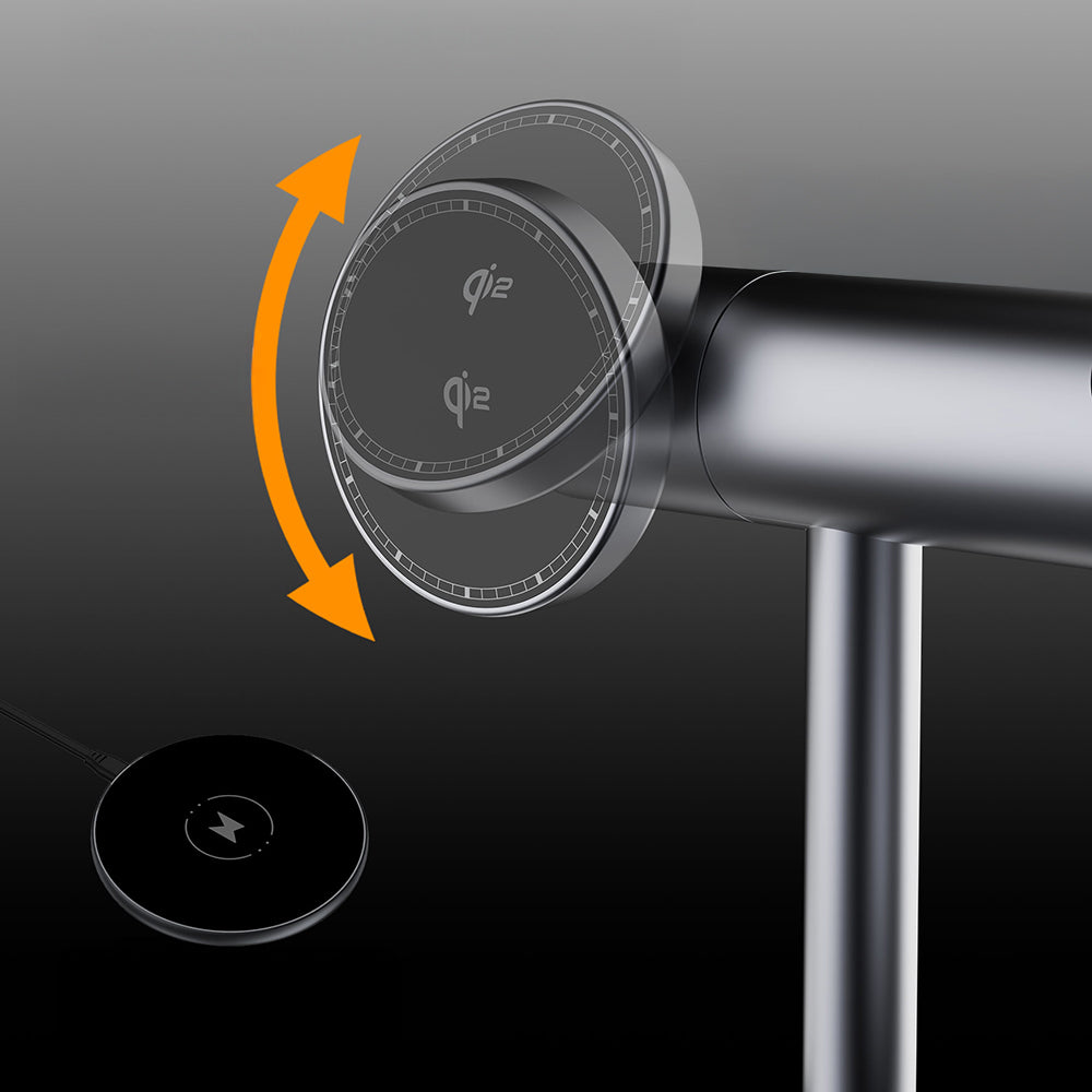Lenyes PW319 Qi2 Şarj Teknolojili Ambiyans Işıklı Telefon&Akıllı Saat&Kulaklık 15W 3in1 Kablosuz Şarj Standı