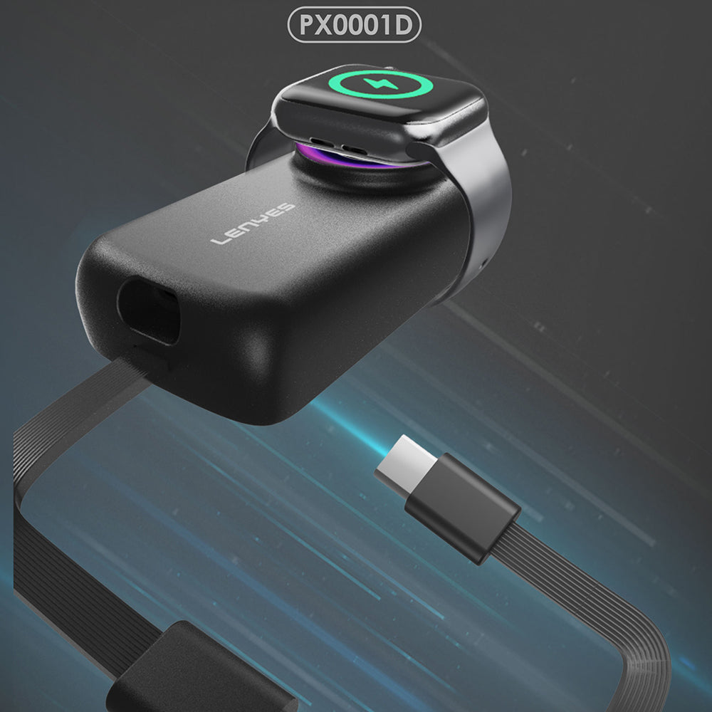 Lenyes PX0001D Akıllı Saat Kablosuz Şarj Özellikli Taşınabilir Type-C Kablolu Powerbank 2000mAh 2W