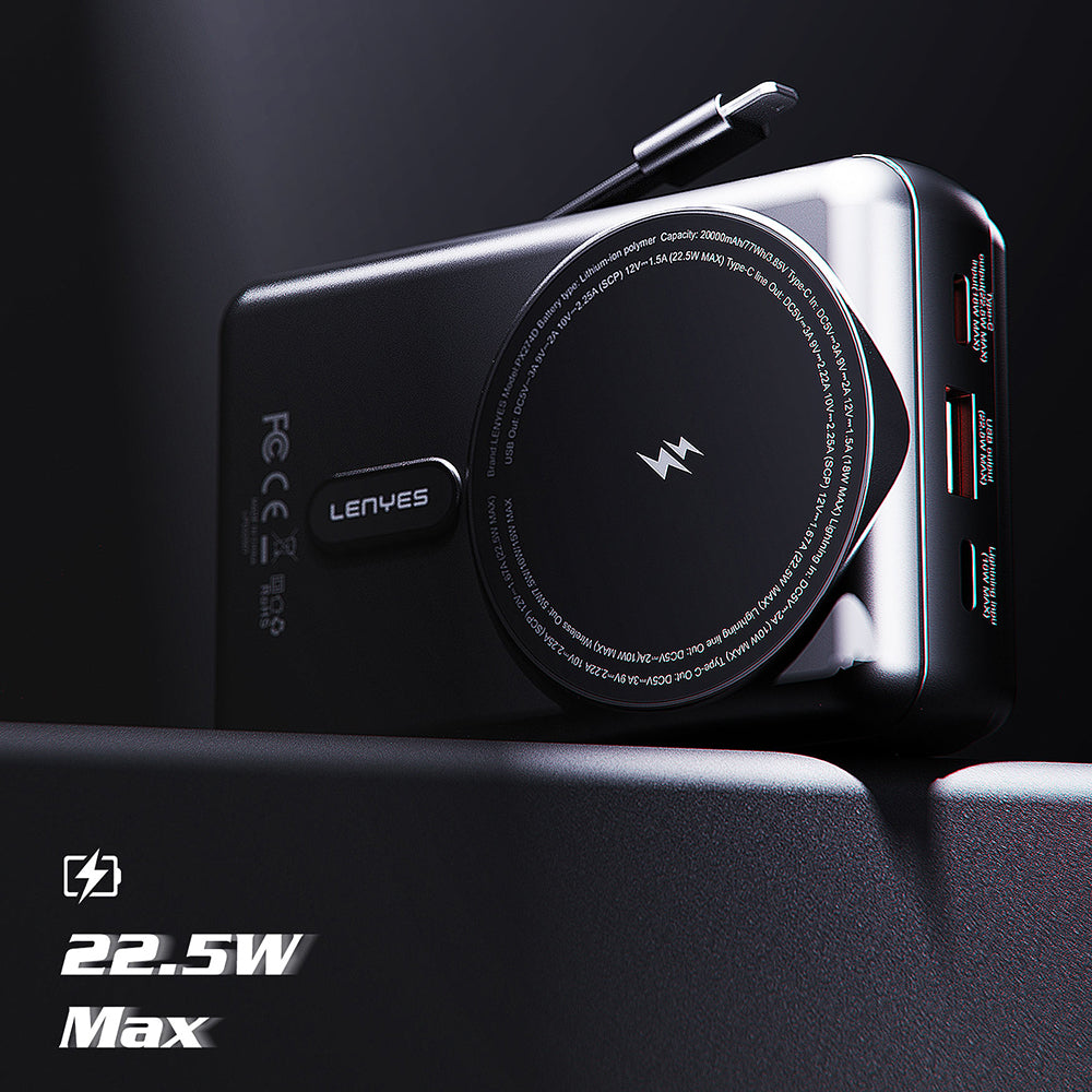 Lenyes PX274D PD 22.5W Standlı M-safe Şarj Özellikli Wireless Powerbank 15W 20000mAh