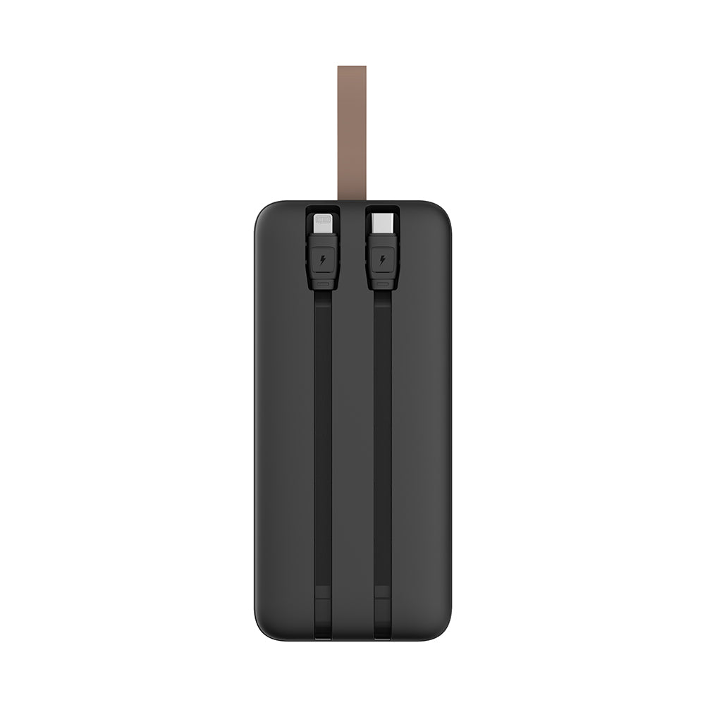 Lenyes PXD487D Dijital LED Göstergeli Type-C ve Lightning Kablolu Askılı Powerbank 22.5W 40.000mAh