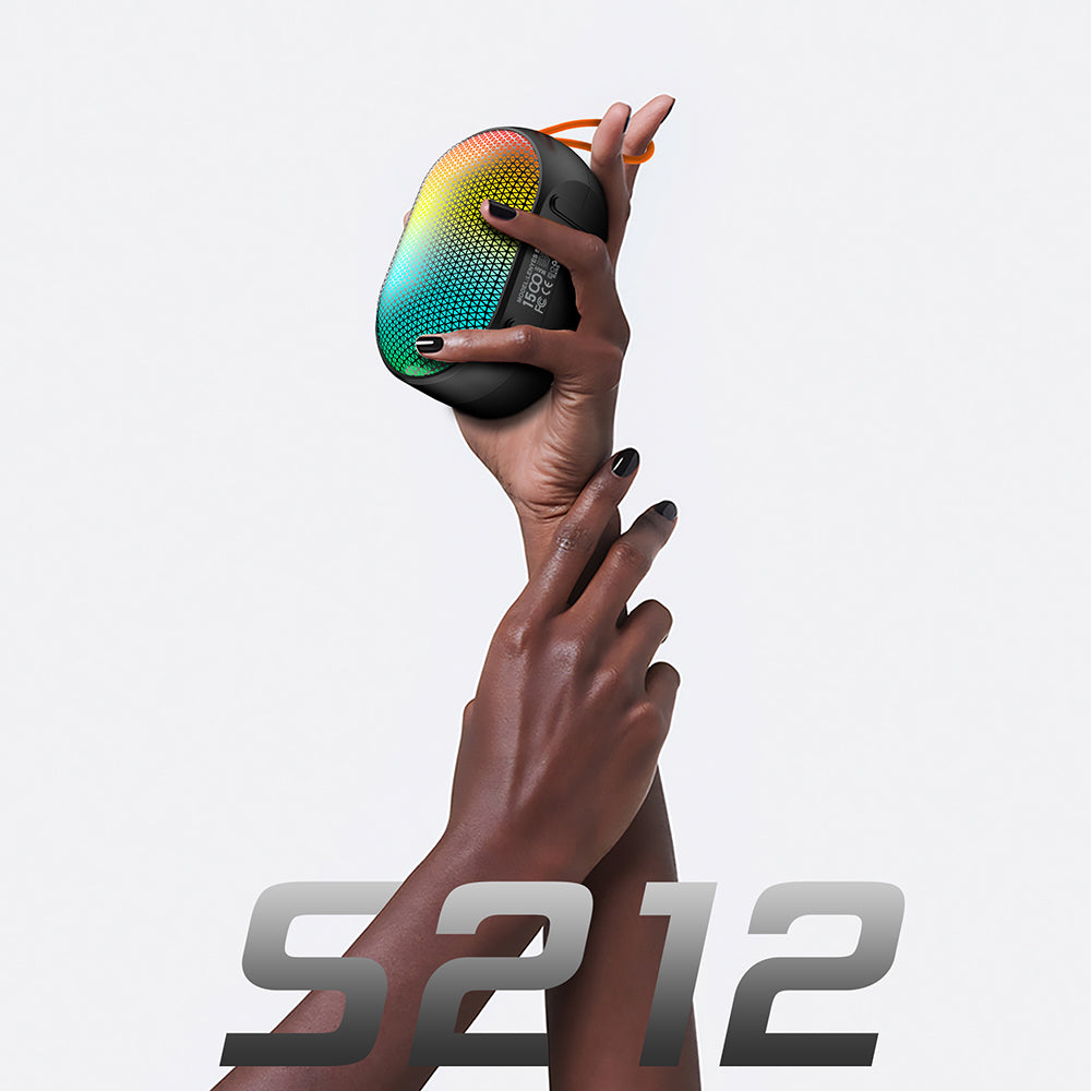 Lenyes S212 Su Geçirmez RGB Işıklı Askılı Taşınabilir Kablosuz Bluetooth Hoparlör v5.3