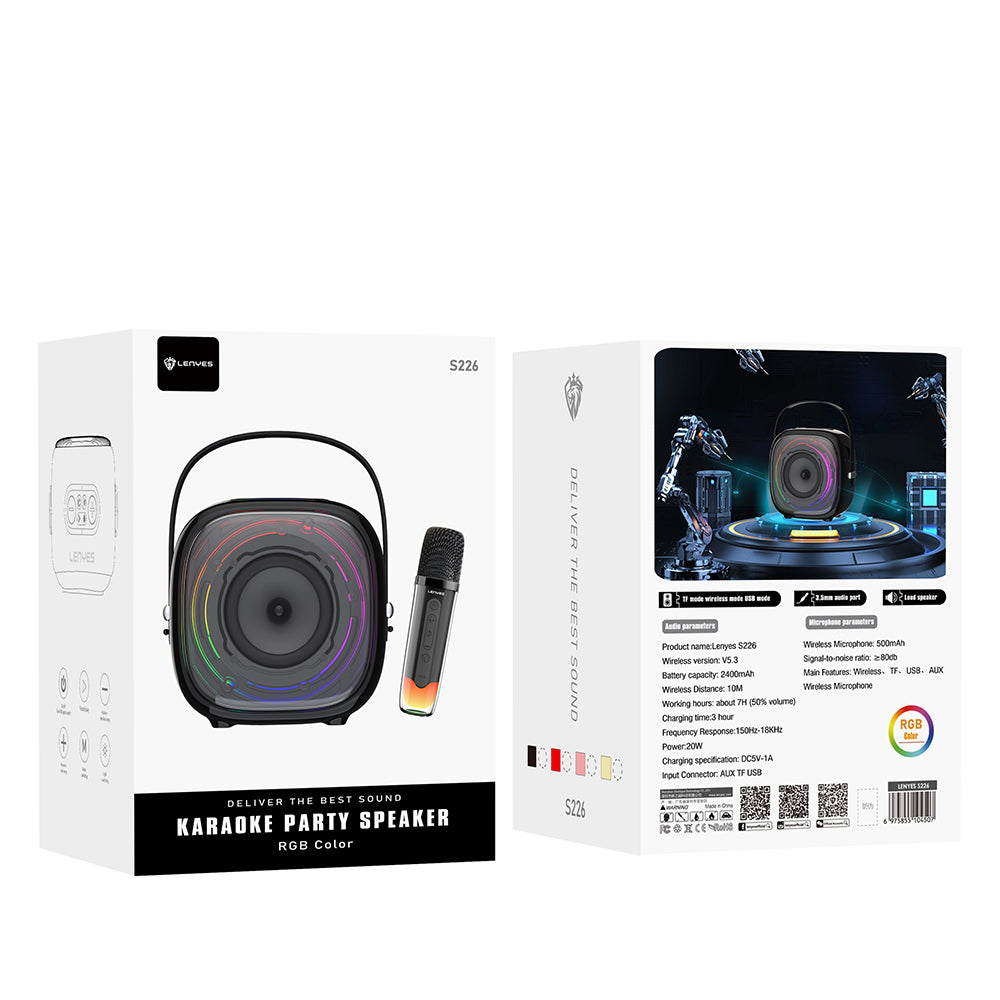 Lenyes S226 RGB Işıklı Askılı Mikrofonlu Bluetooth Speaker Hoparlör v5.3