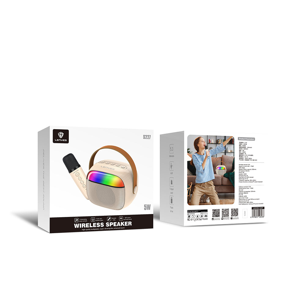 Lenyes S227 RGB Işıklı Askılı Mikrofonlu Bluetooth Speaker Hoparlör v5.3