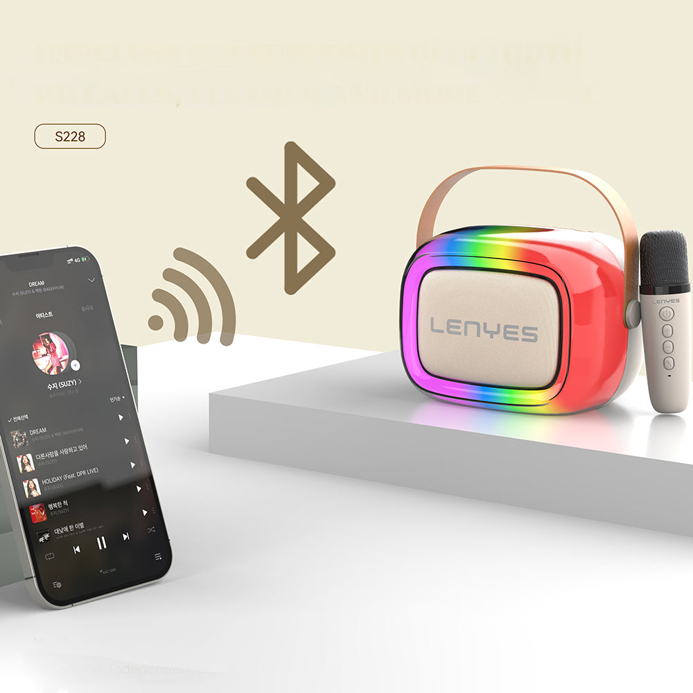 Lenyes S228 RGB Işıklı Askılı Mikrofonlu Bluetooth Speaker Hoparlör v5.3