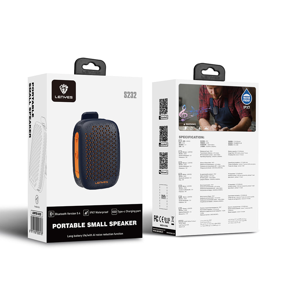 Lenyes S232 TWS Mandallı Bluetooth Speaker Hoparlör v5.4