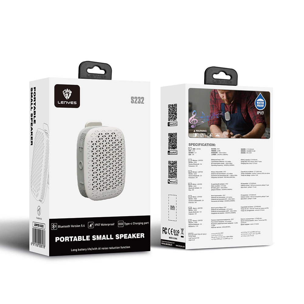 Lenyes S232 TWS Mandallı Bluetooth Speaker Hoparlör v5.4
