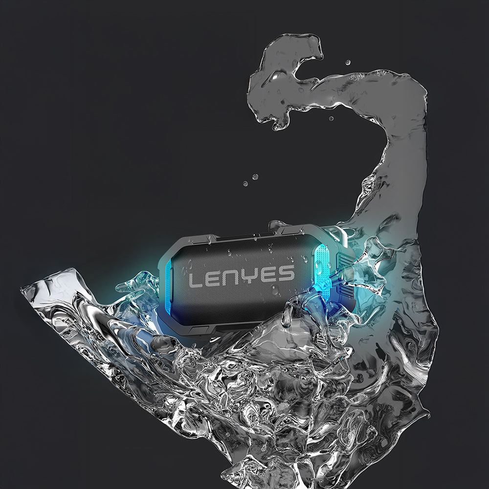 Lenyes S233 Ritme Duyarlı RGB Işıklı Taşınabilir Su Geçirmez TWS Bluetooth Hoparlör