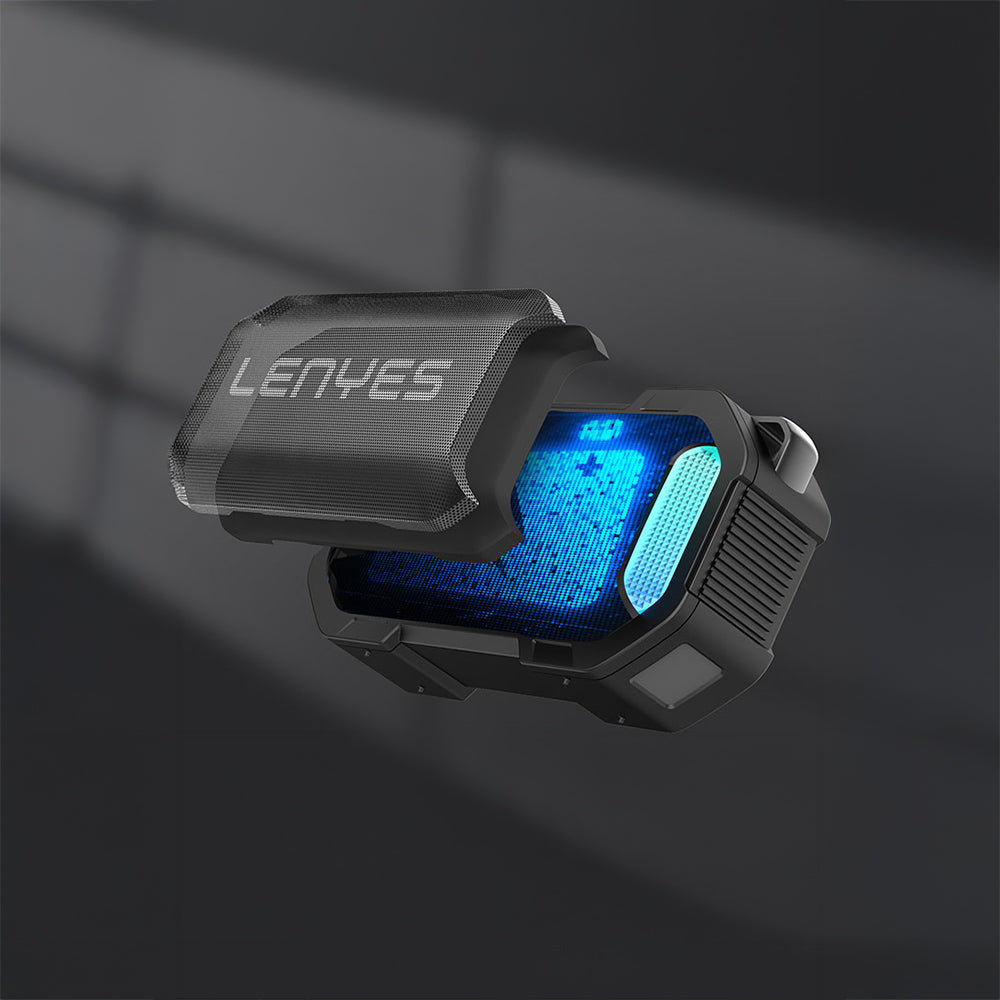 Lenyes S233 Ritme Duyarlı RGB Işıklı Taşınabilir Su Geçirmez TWS Bluetooth Hoparlör