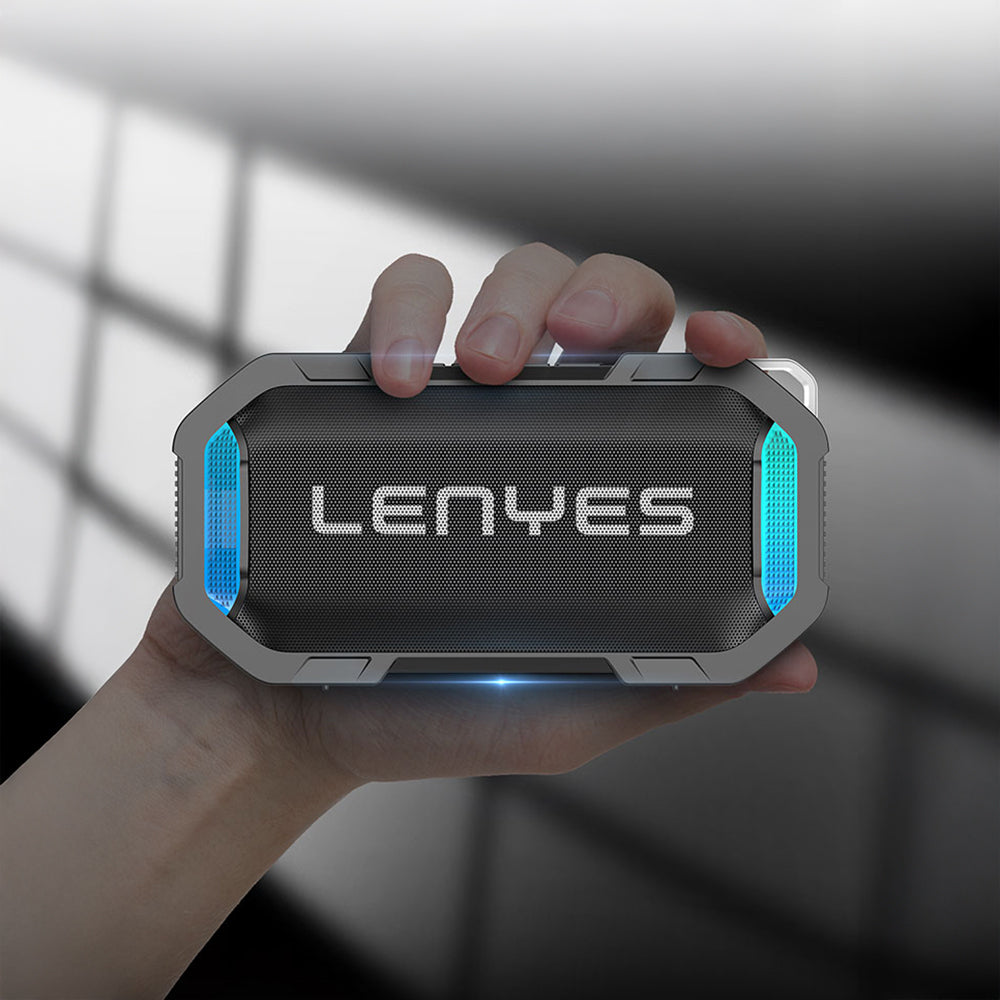 Lenyes S233 Ritme Duyarlı RGB Işıklı Taşınabilir Su Geçirmez TWS Bluetooth Hoparlör