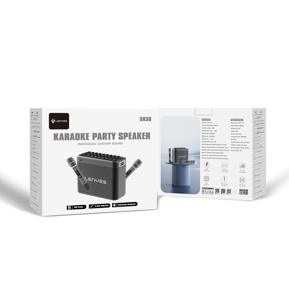 Lenyes S830 Mikrofonlu Çoklu Giriş TWS Karaoke Bluetooth Hoparlör v5.0 160W