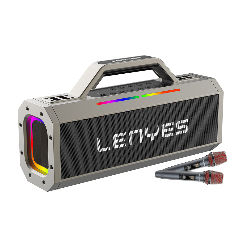 Lenyes S833 RGB Led Işıklı Bluetooth Speaker Hoparlör ve Karaoke Bluetooth Mikrofon v5.0