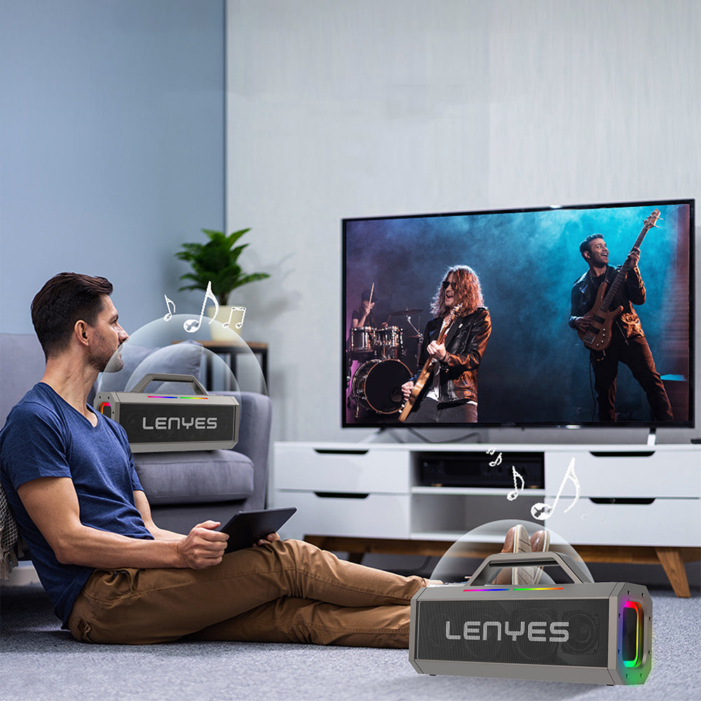 Lenyes S833 RGB Led Işıklı Bluetooth Speaker Hoparlör ve Karaoke Bluetooth Mikrofon v5.0