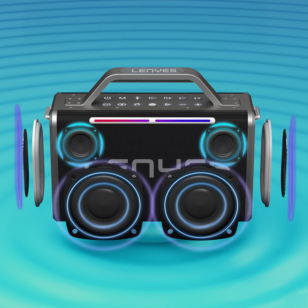 Lenyes S835 RGB Led Işıklı Bluetooth Speaker Hoparlör v5.0