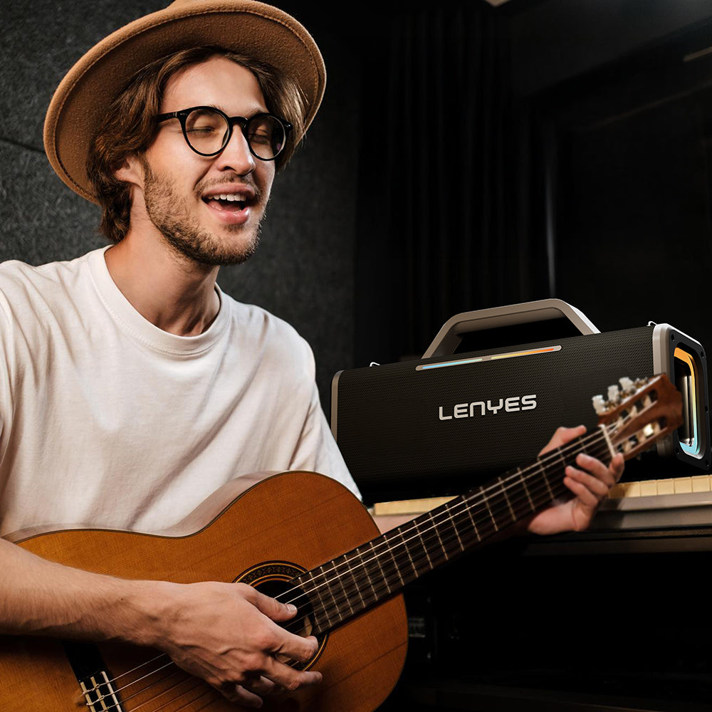 Lenyes S838 RGB Işıklı Taşınabilir Çift Mikrofonlu TWS Bluetooth Speaker Hoparlör v5.0