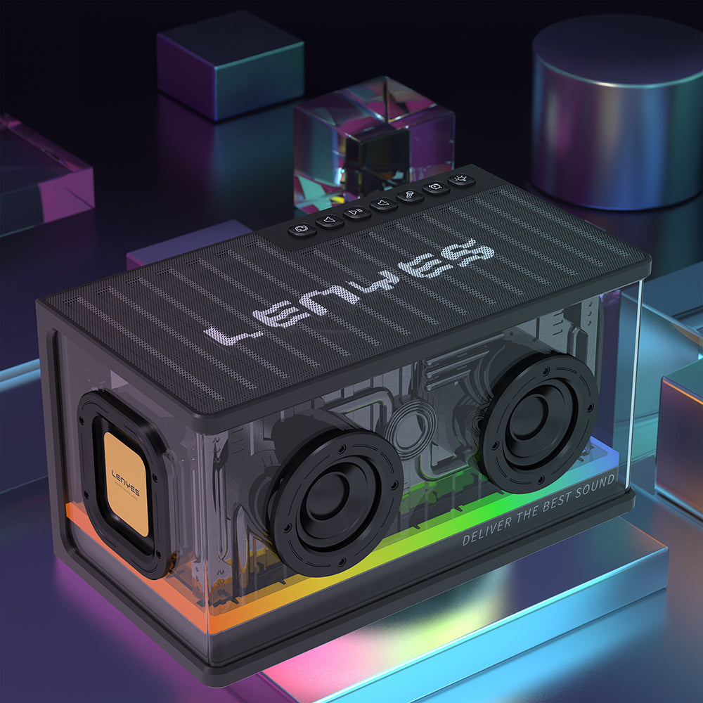 Lenyes S839 RGB Işıklı Taşınabilir TWS Bluetooth Hoparlör v5.2