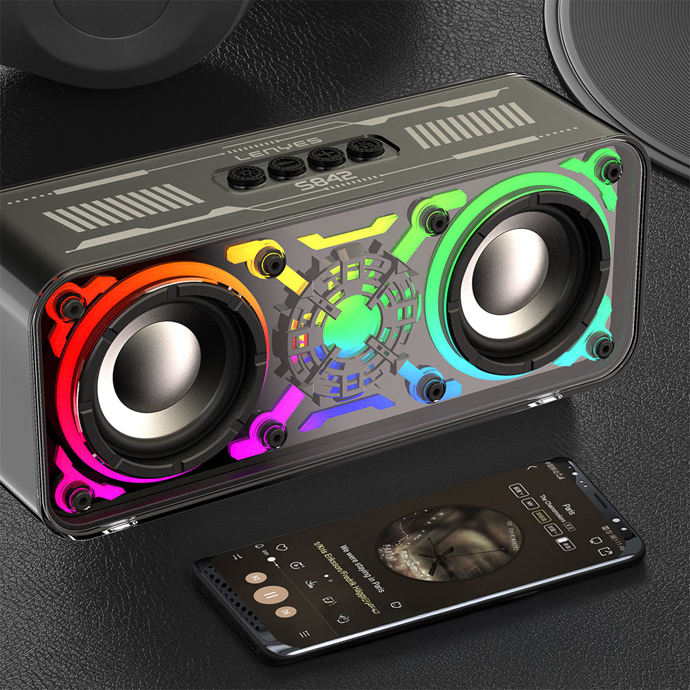 Lenyes S842 RGB Led Işıklı TWS Bluetooth Hoparlör v5.3 18W