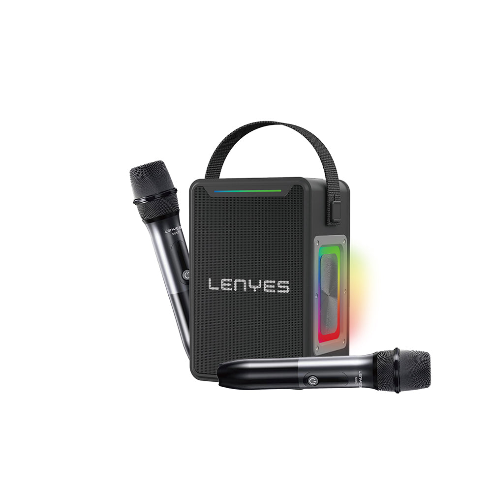 Lenyes S857 RGB Işıklı Çift Mikrofonlu Taşınabilir TWS Bluetooth Speaker Hoparlör v5.3