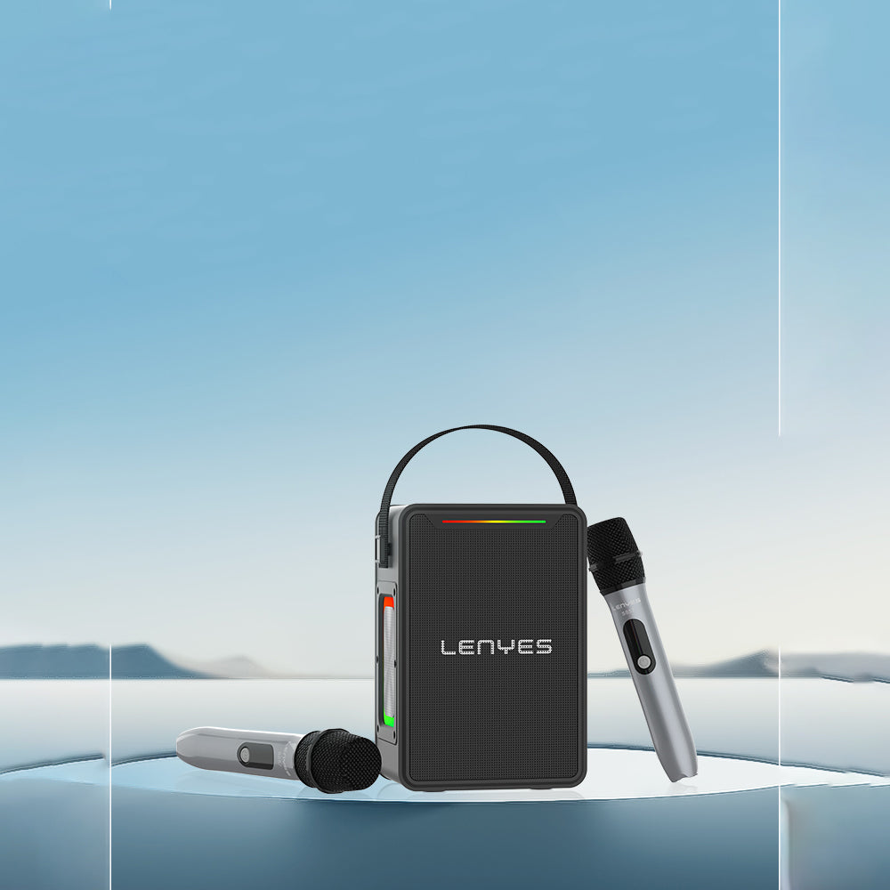 Lenyes S857 RGB Işıklı Çift Mikrofonlu Taşınabilir TWS Bluetooth Speaker Hoparlör v5.3