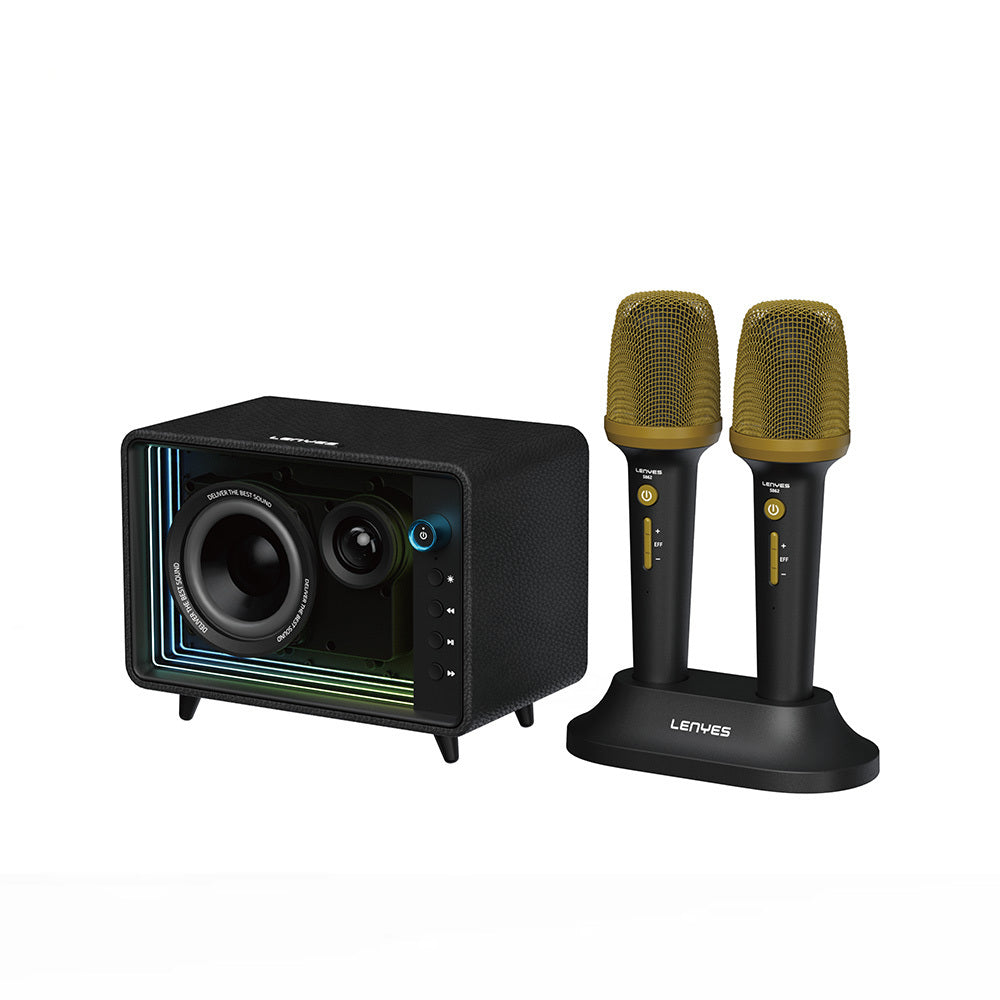 Lenyes S862 Su Geçirmez Mikrofonlu Çoklu Giriş Karaoke Bluetooth Hoparlör v5.3 120W
